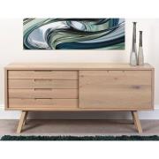 Bergen Wooden Sideboard In Light Oak With 2 Drawers