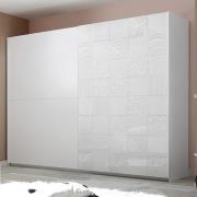 Soxa Sliding Door Wooden Wardrobe In Serigraphed White