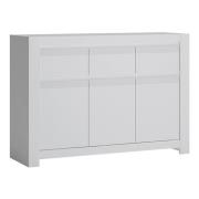 Neka Wooden 3 Doors 3 Drawers Sideboard In Alpine White