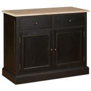 Lyox Wooden 2 Doors 2 Drawers Sideboard In Black