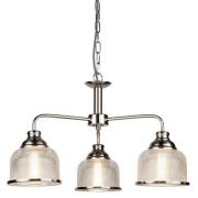 Bistro II 3 Light Pendant In Satin Silver And Halophane Glass