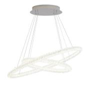 Circle LED Ceiling Pendant In Chrome And Clear Crystal