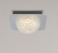 Celestia 1 LED Ceiling Light In Silver Leaf With Clear Acrylic