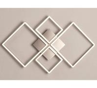 Wall Art 4 Square LED Wall Flush Fitting Light In Satin Silver