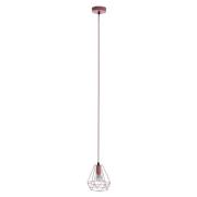 Belika Metal Geometric Wire Frame Pendant Light In Pink