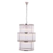 Salas Large Ribbed Pattern 3 Tier Chandelier Light In Nickel