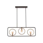 Abita 3 Bulbs Pendant Light In Matte Black And Bronze