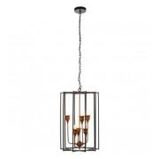 Allais 6 Bulbs Pendant Light In Matte Black And Bronze