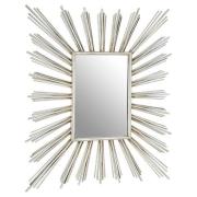 Zaria Sunburst Design Wall Mirror In Antique Silver Frame