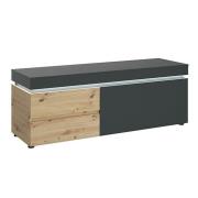 Levy LED Wooden 1 Door 2 Drawers TV Stand In Oak And Grey