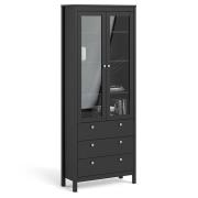 Macron Wooden Display Cabinet In Matt Black