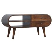 Vary Wooden Circular TV Stand In Chestnut