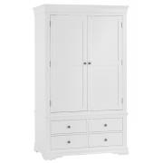 Skokie Wooden 2 Doors And 4 Drawers Wardrobe In Classic White