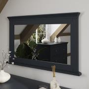 Skokie Wooden Wall Mirror In Midnight Grey