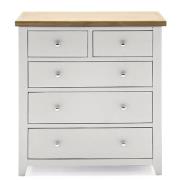 Freda Wooden Chest Of 5 Drawers In Grey And Oak