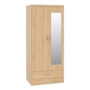 Mark Wooden Wardrobe With 2 Doors 1 Drawer In Sonoma Oak