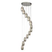 Cyclone Multi Drop 12 Pendant Light In Chrome With Smoked Glass