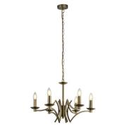 Infinity Wall Hung 6 Pendant Light In Antique Brass