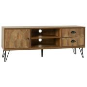 Otelia Wooden TV Unit In Medium Oak Effect And Black