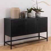 Newberry Metal Sideboard Small With 3 Doors In Matt Black