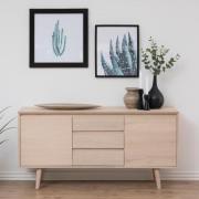 Nephi Wooden Sideboard With 2 Doors 3 Drawers In White Oak