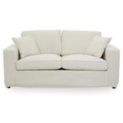 Villanova Fabric Upholstered 2 Seater Sofa In Cream