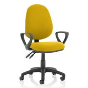 Eclipse II Fabric Office Chair In Senna Yellow With Loop Arms