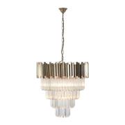 Lawton Large Clear Glass Chandelier Ceiling Light In Silver