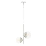 Rocklin 2 Lights Clear Glass Shade Pendant Light In Chrome