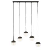 Rocklin Clear Glass Shade Pendant Light In Black