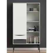 Felton 2 Doors And 2 Drawers Display Cabinet In Grey And White