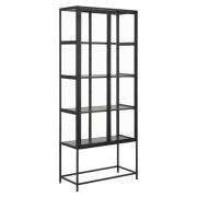 Salvo Steel Display Cabinet Tall With 2 Doors In Matt Black