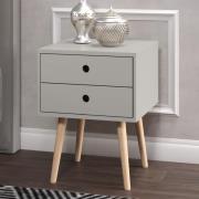 Sevilla Wooden Bedside Cabinet With Oak Legs In Grey