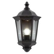 Burford Small Clear Glass Shade Wall Light In Matt Black