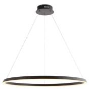 Staten LED Pendant Light In Matt Black With White Diffuser