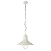 Polperro Clear Glass Ceiling Pendant Light In Cream Gloss