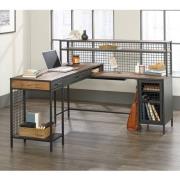 Beckley Wooden L Shaped Laptop Desk In Black And Vintage Oak