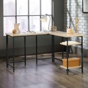 Yuma Industrial Wooden L-Shaped Computer Desk In Charter Oak