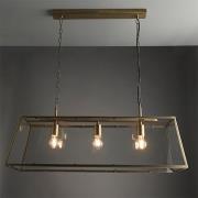 Hurst 3 Lights Clear Glass Pendant Light In Matt Antique Brass