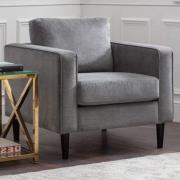 Hachi Chenille Fabric Armchair In Dark Grey