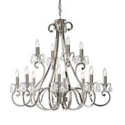 Oksana 12 Lights Clear Crystal Pendant Light In Polished Nickel