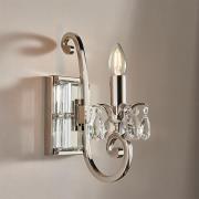 Oksana Single Clear Crystal Wall Light In Polished Nickel