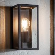 Oxford Clear Glass Panels Wall Light In Matt Black