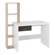 Noein Wooden Computer Desk In White And Distressed Effect