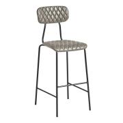 Kelso Faux Leather Bar Stool In Vintage Silver