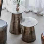 Ganglia Metal Nesting Side Tables In Antique Brass