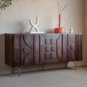 Kaskaskia Mango Wood Sideboard With 3 Doors In Brown