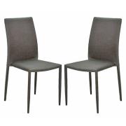 Enzi Dark Grey Fabric Dining Chairs In Pair