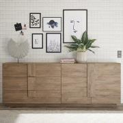 Jining Wooden Sideboard With 2 Doors 3 Drawers In Oak