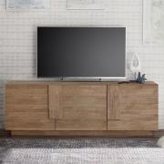 Jining Wooden TV Stand With 3 Doors In Oak